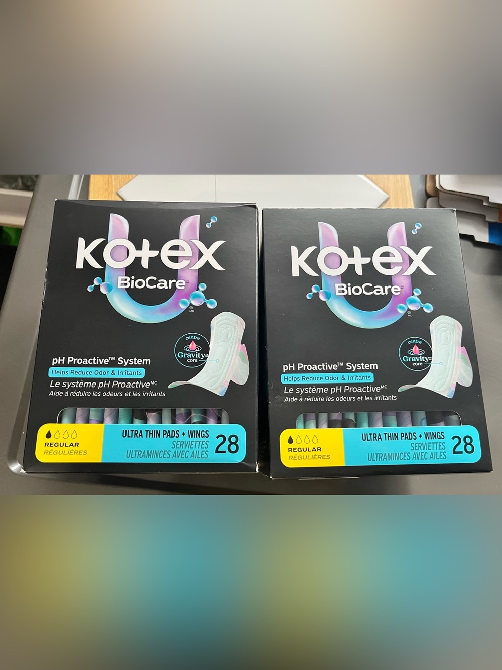 2 - Kotex BioCare Ultra Thin Pads with Wings (28 pads)